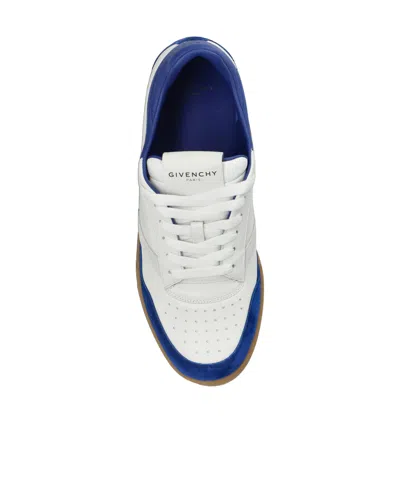 Givenchy Low Profile Sneakers Rubber Sole Suede Panels In Blue