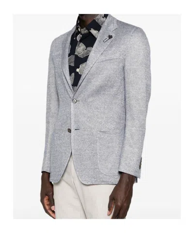 Lardini Single-breasted Buttoned Blazer In Gray