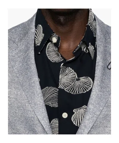 Lardini Single-breasted Buttoned Blazer In Gray