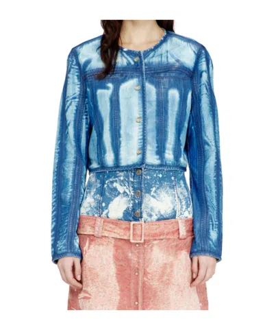 Diesel Buttoned Denim Jacket In Blue