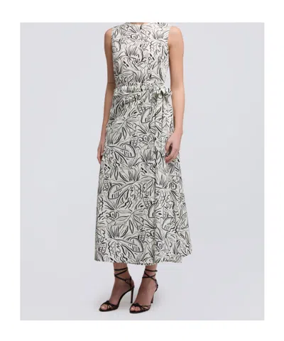 Aspesi Floral-print Midi Dress In Gray