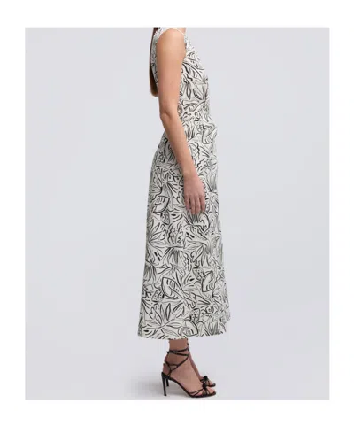 Aspesi Floral-print Midi Dress In Gray