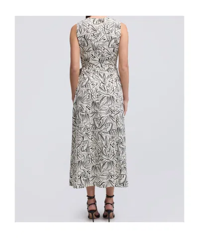 Aspesi Floral-print Midi Dress In Gray