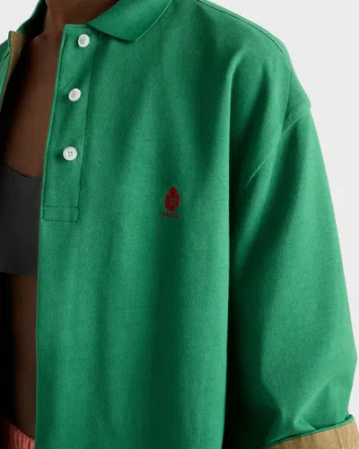 Prada Bicolor Polyethylene Biker Jacket In Green