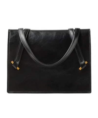 Versace Severine Leather Shoulder Bag In Black