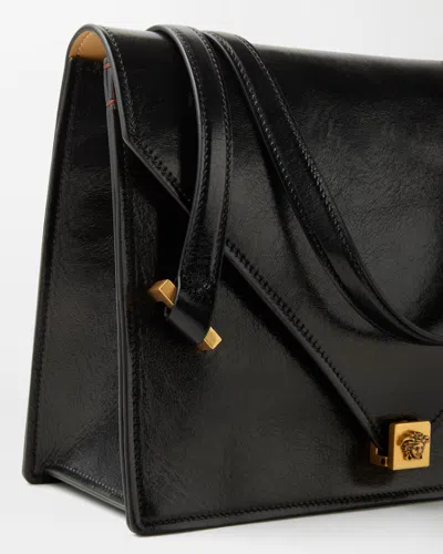 Versace Severine Leather Shoulder Bag In Black