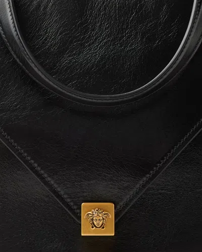 Versace Severine Leather Shoulder Bag In Black