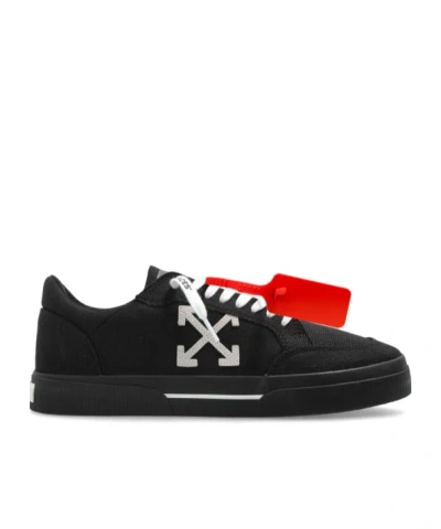 Off-white Vulcanized Canvas Low-top Sneakers In Black