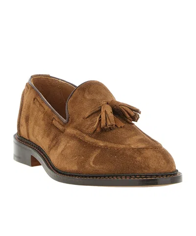 Tricker's Brown Solid Elton Loafers In Brown