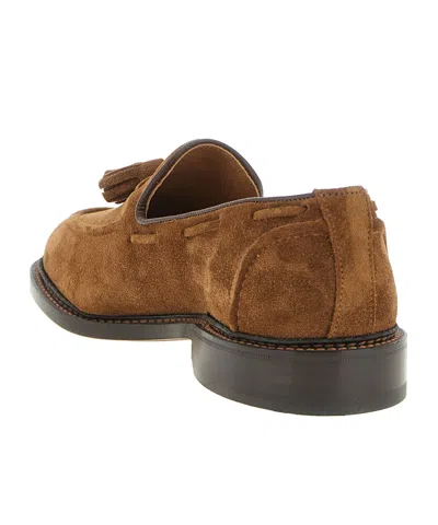 Tricker's Brown Solid Elton Loafers In Brown