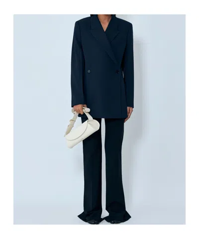 Jil Sander Double-breasted Wool Blazer In Blue