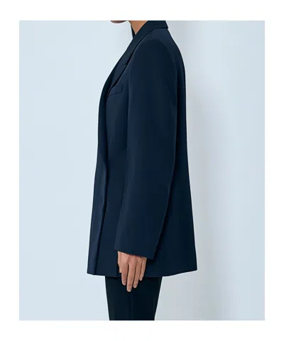 Jil Sander Double-breasted Wool Blazer In Blue