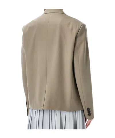 Low Classic Structured Tailored Jacket Clean Line Design In Brown