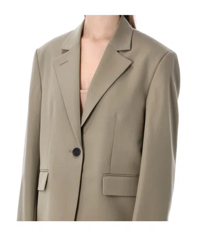 Low Classic Structured Tailored Jacket Clean Line Design In Brown
