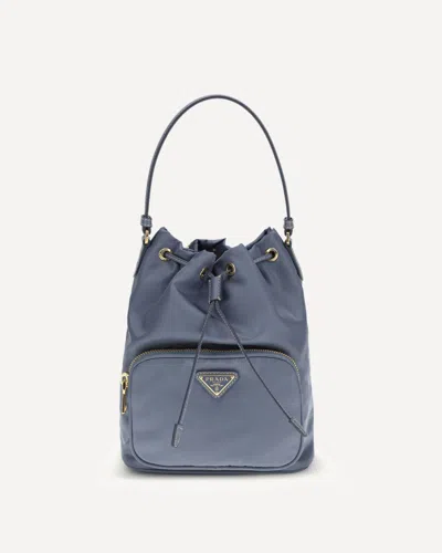 Prada Bucket Bag Adjustable Strap Top Handle In Blue