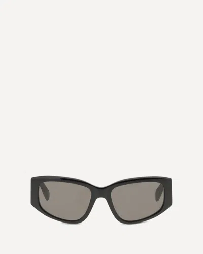 Balenciaga Nano Rectangular Sunglasses Thick Frame Arms In Brown