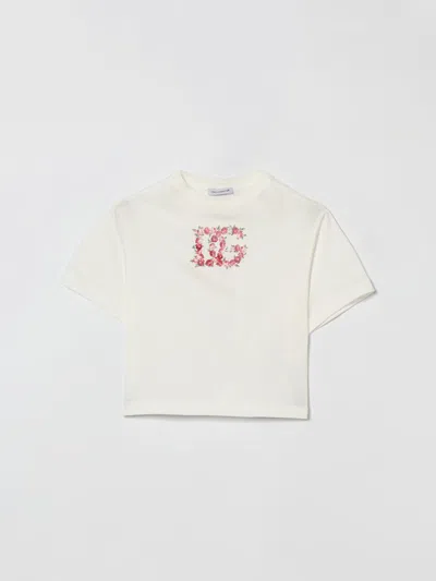 Dolce & Gabbana Floral-logo T-shirt In White