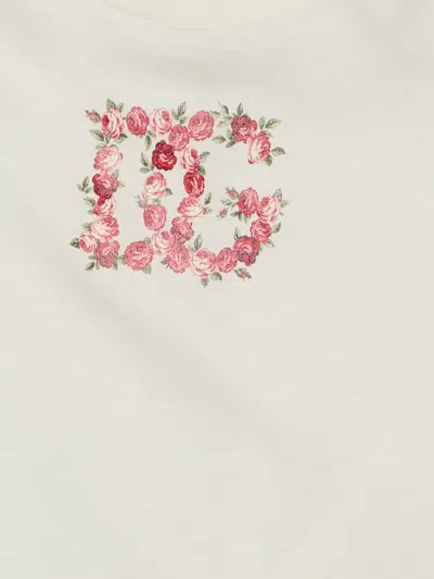Dolce & Gabbana Floral-logo T-shirt In White