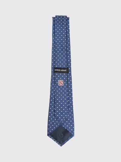 Giorgio Armani Tie Regular Width Pointed Tip Polka Dots In Blue