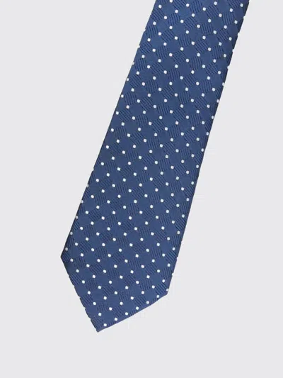 Giorgio Armani Tie Regular Width Pointed Tip Polka Dots In Blue