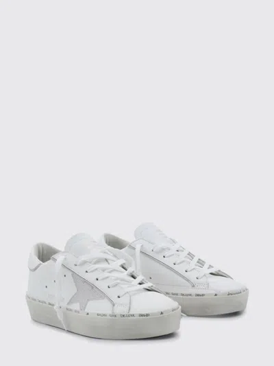 Golden Goose Distressed White Leather Low-top Sneakers In Multi