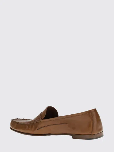 Versace Leather Loafers In Brown