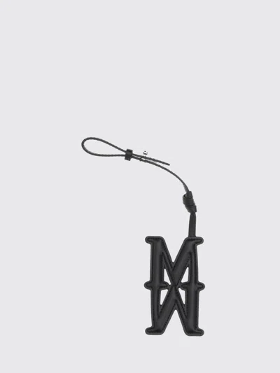 Max Mara Black Calf Leather Bos Taurus Keychain In Black