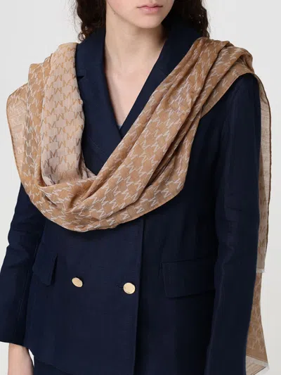 Max Mara Monogram Jacquard Scarf In Brown