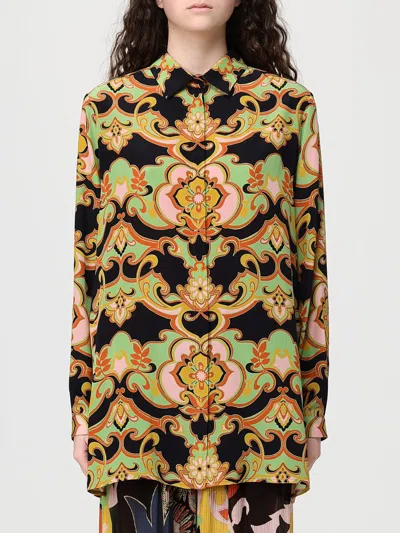 Etro Print Buttoned Shirt In Black