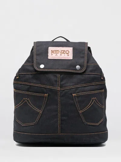 Kenzo Five Pocket Backpack Adjustable Straps Top Handle In Blue