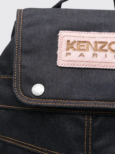 Kenzo Five Pocket Backpack Adjustable Straps Top Handle In Blue