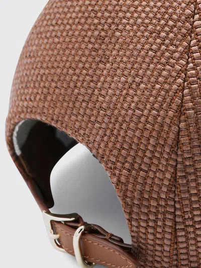 Max Mara Letter Logo Hat In Brown