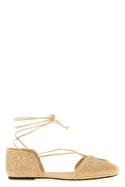 Odissi Lima Rafia Espadrilles In Gold