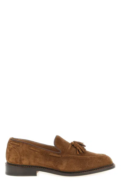 Tricker's Brown Solid Elton Loafers In Brown