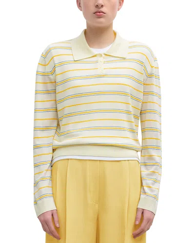 Leset James Stripe Polo In Neutral