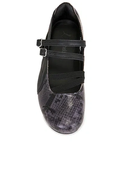Puma Cool Dark Grey Speedcat Snake Print Ballet Flats-like Sneakers In Black