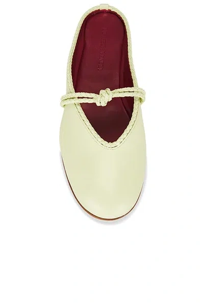 Bottega Veneta Lagoon Nappa Leather Knotted Mary Jane Ballerina Mules In White