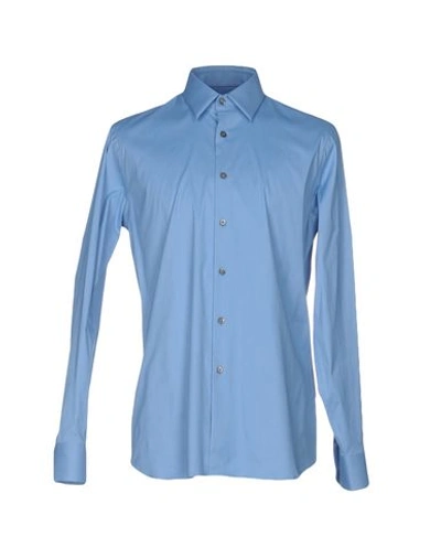 Prada Solid Color Shirt In Pastel Blue