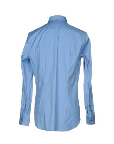 Shop Prada Solid Color Shirt In Pastel Blue