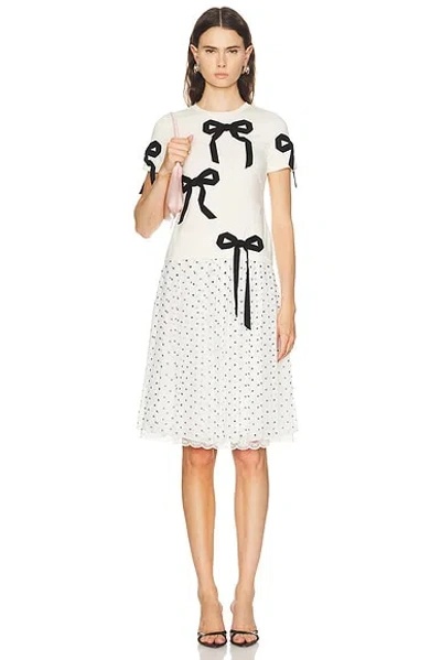 Marc Jacobs Bow Shrunken Tee In Neutral