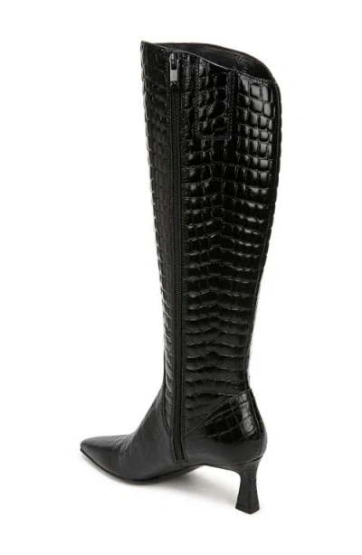 Naturalizer Deesha Pointed Toe Knee High Kitten Heel Boot In Black