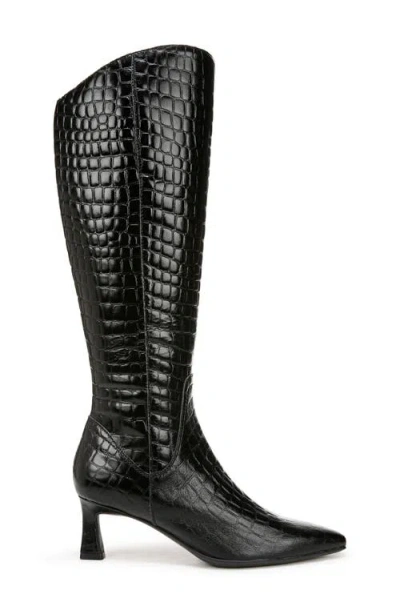 Naturalizer Deesha Pointed Toe Knee High Kitten Heel Boot In Black