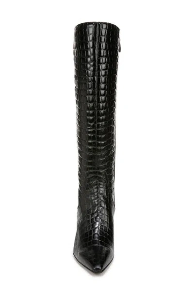 Naturalizer Deesha Pointed Toe Knee High Kitten Heel Boot In Black