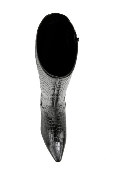 Naturalizer Deesha Pointed Toe Knee High Kitten Heel Boot In Black