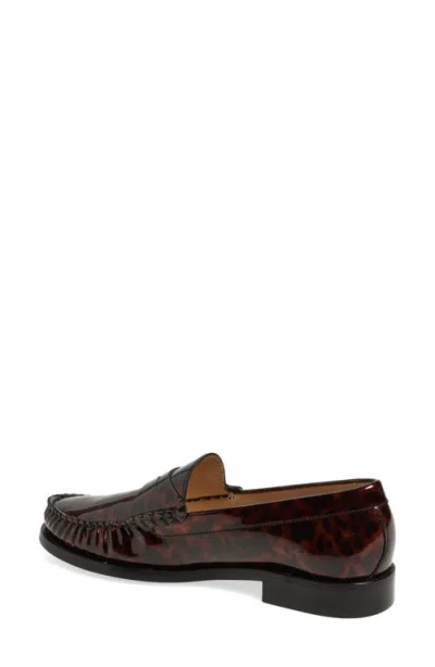 Stuart Weitzman Lottie Patent Leather Loafers In Brown