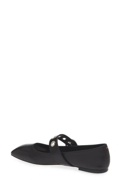 Aeyde Uma Eyelet-embellished Leather Mary Jane Ballet Flats In Black