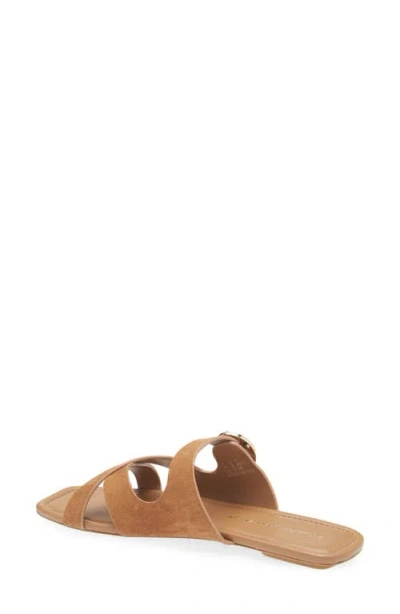 Stuart Weitzman Villa Suede Slide Sandals In Brown