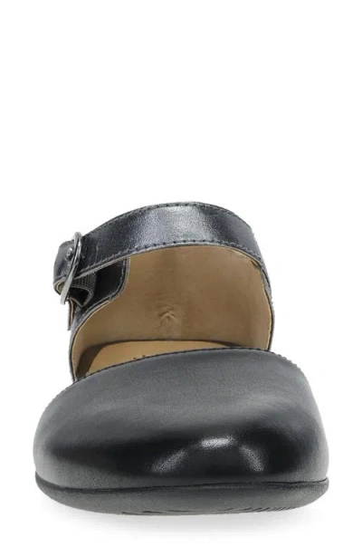 Dansko Liv Ankle Strap Flat In Black