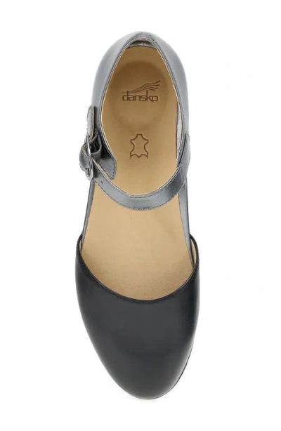 Dansko Liv Ankle Strap Flat In Black