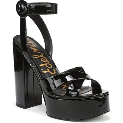 Sam Edelman Savannah Ankle Strap Platform Sandal In Black